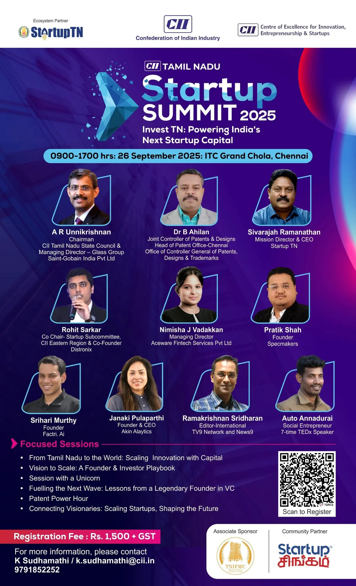 REGISTER NOW : CII TN Startup Summit:26 September 2025